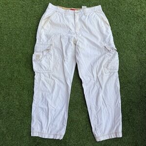 Vtg Unionbay Cargo Pants Khaki Beige Utility Pockets Relaxed Fit Mens Size 34x29